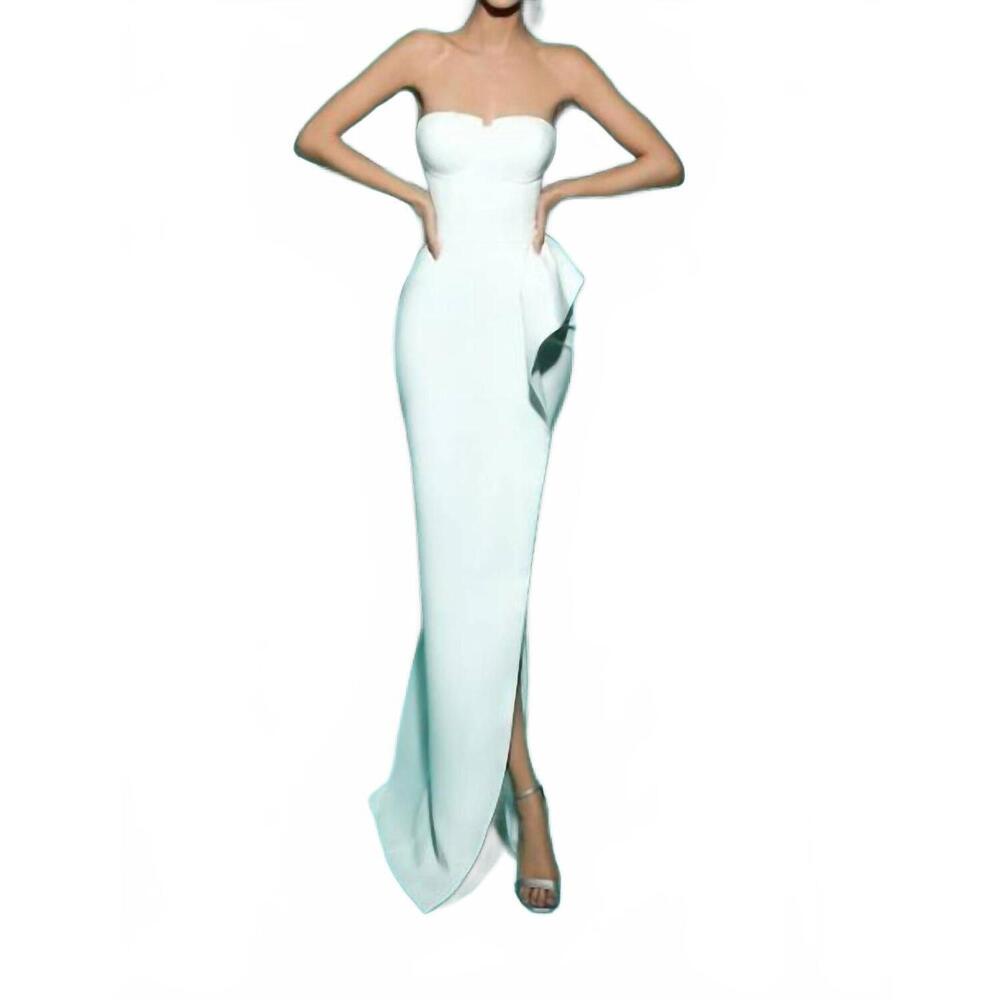 NEW TARIK EDIZ gia elbise crepe dress in ivory